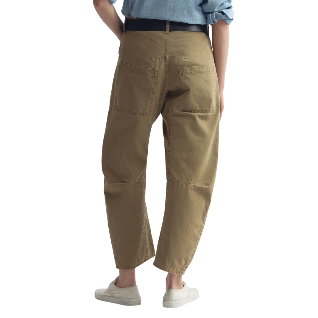 Shon Herringbone Pant in French Khaki