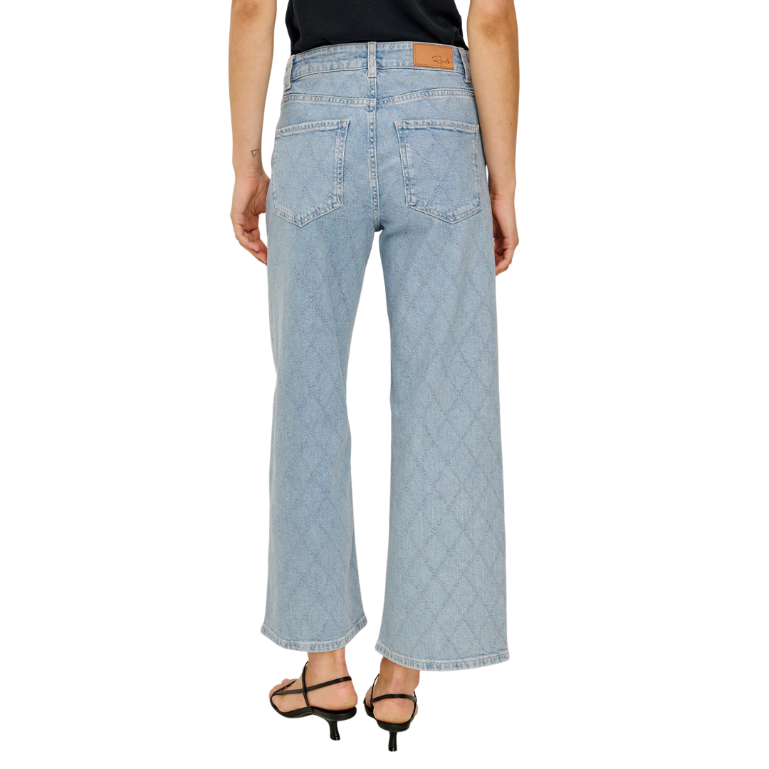 Getty Crop Wide Leg in Quilted Stud