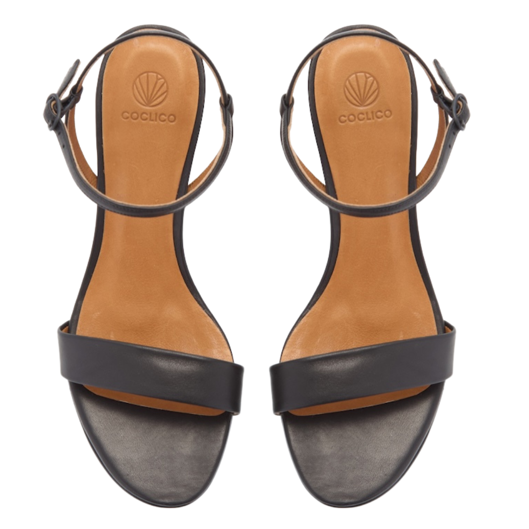 Venti Demi-Wedge Sandal in Black