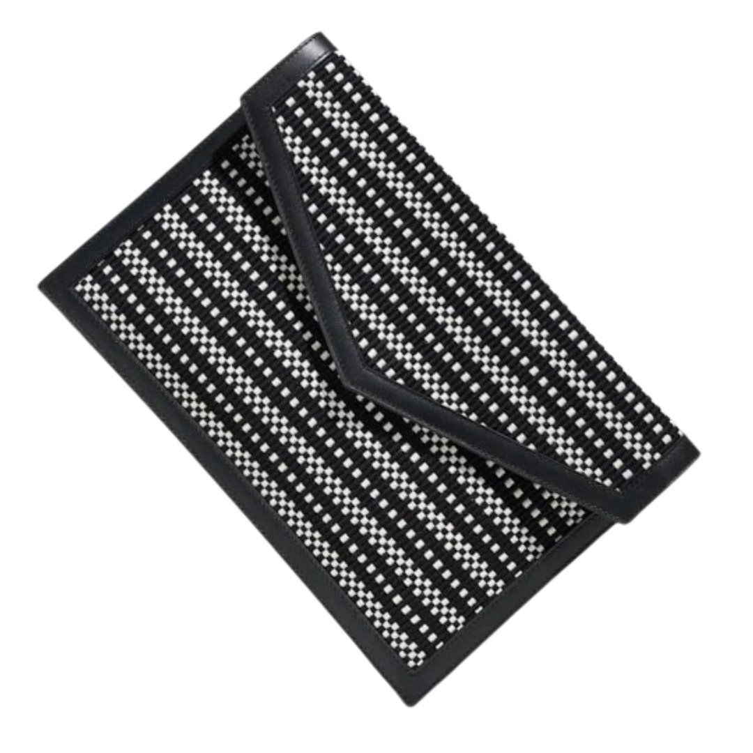 Envelope Large Clutch in Ivory-Black