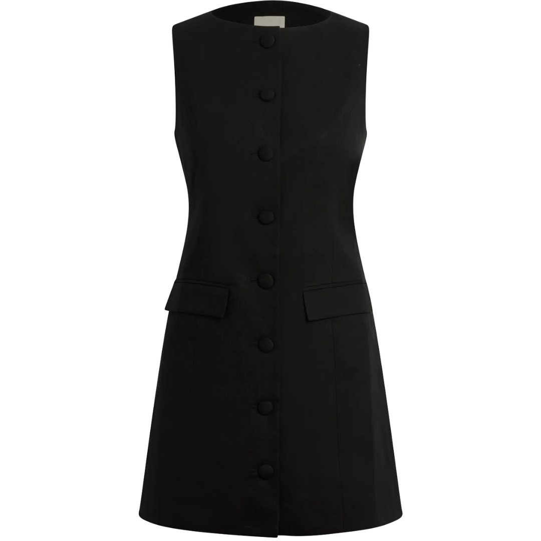 The Cece Linen Dress in Black