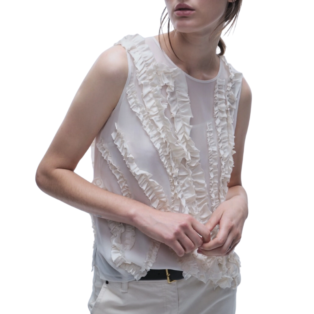 Naomi Sleeveless Blouse in Ivory