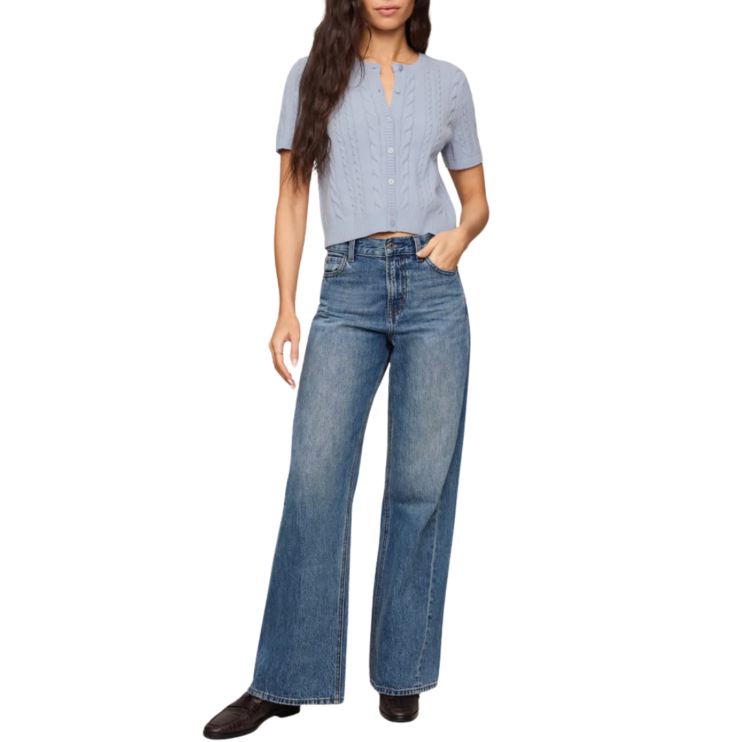 Cera Short Sleeve Cardigan in Skyline