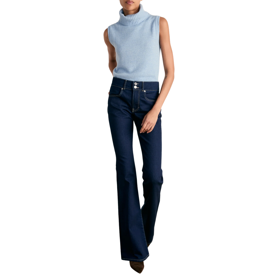 Mazzy Cashmere Shell in Pale Blue River Melange