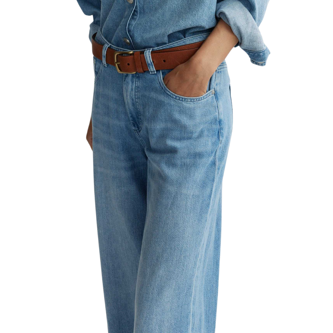 Alex Baggy Wide Leg Low Rise 32” Jeans in Riverbank Aura