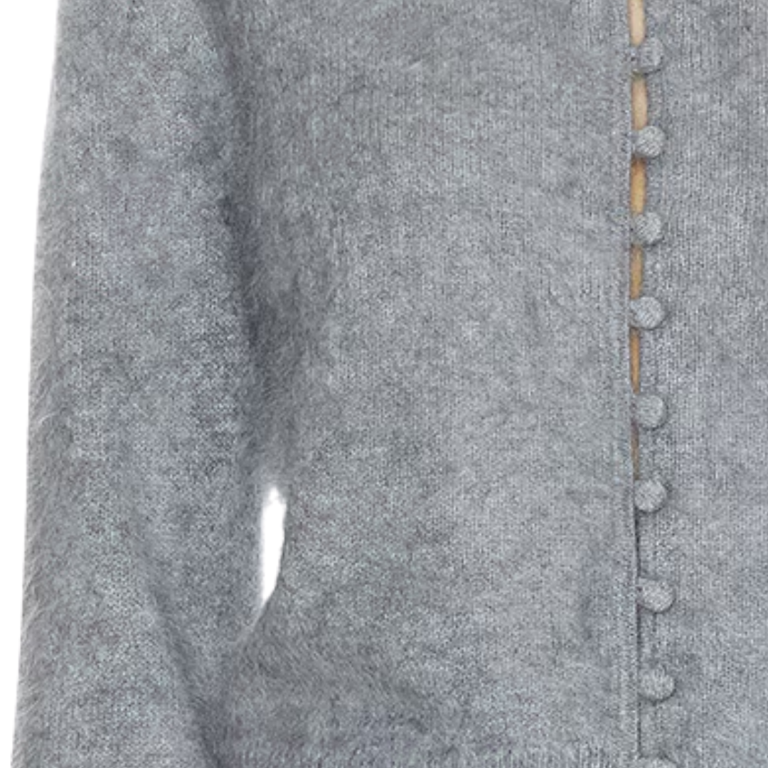 Jada Brushed Cashmere Cardigan in Heather Grey