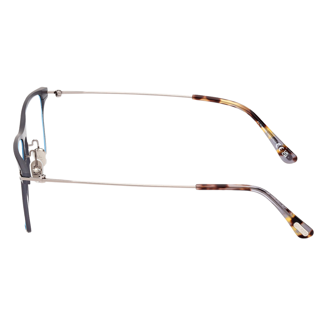 Blue Block Square Opticals in Matte Dark Ruthenium