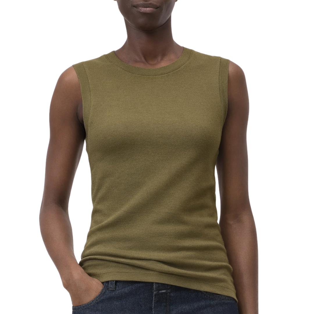 Crewneck Top in Deep Olive