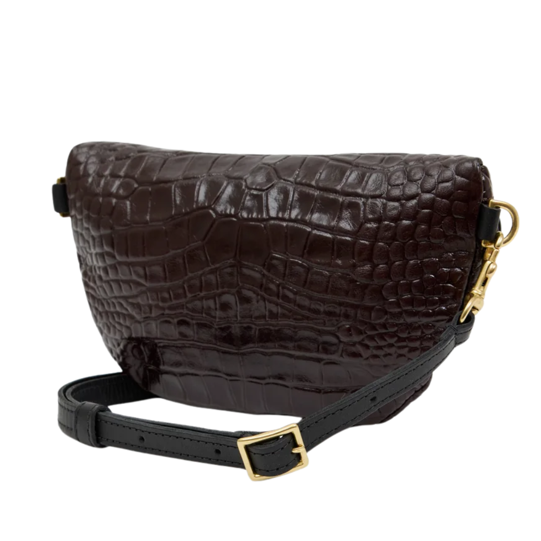 Petite Fanny in Mahogany Embossed Croco