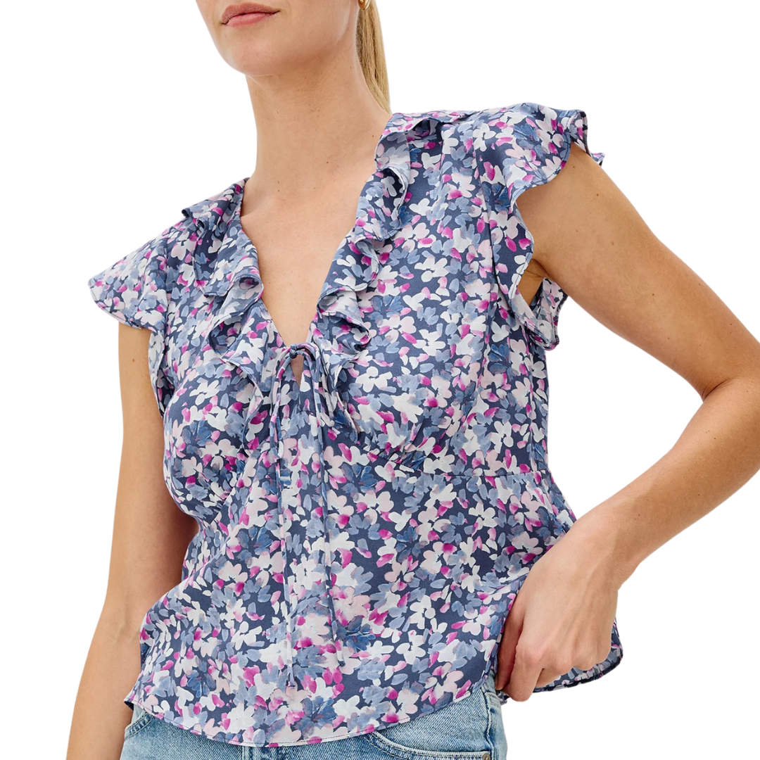 Carmine Top in Blue Blossom