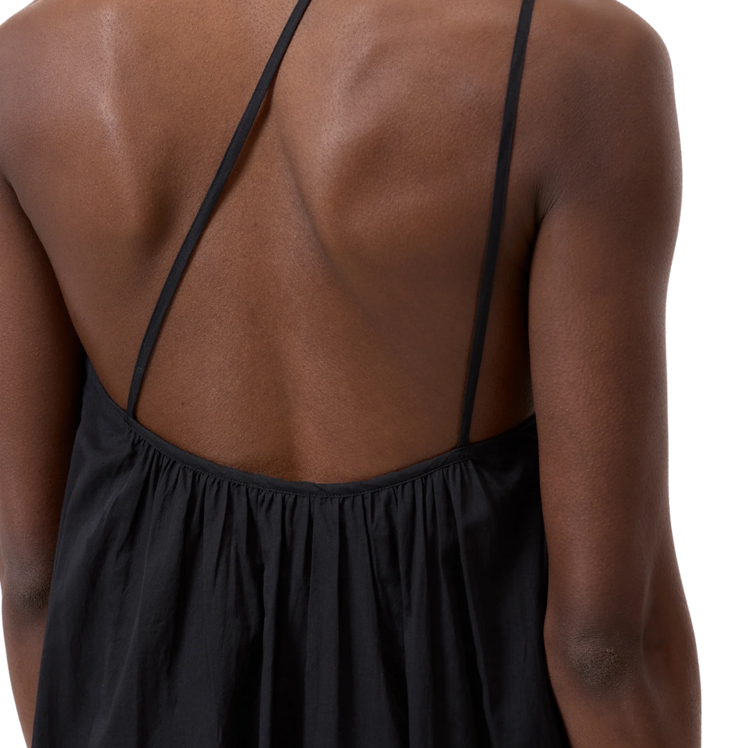 Cotton Maxi Dress in Black