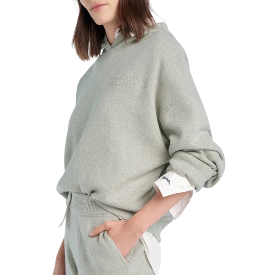 The Cropped Fatigue Sisters Hoodie in Heather Grey