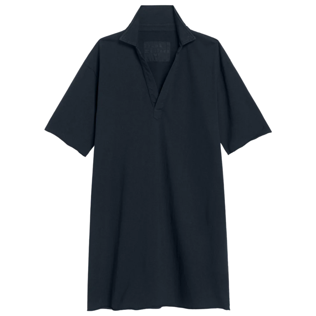 Mini Emma Popover Henley Dress in British Royal Navy