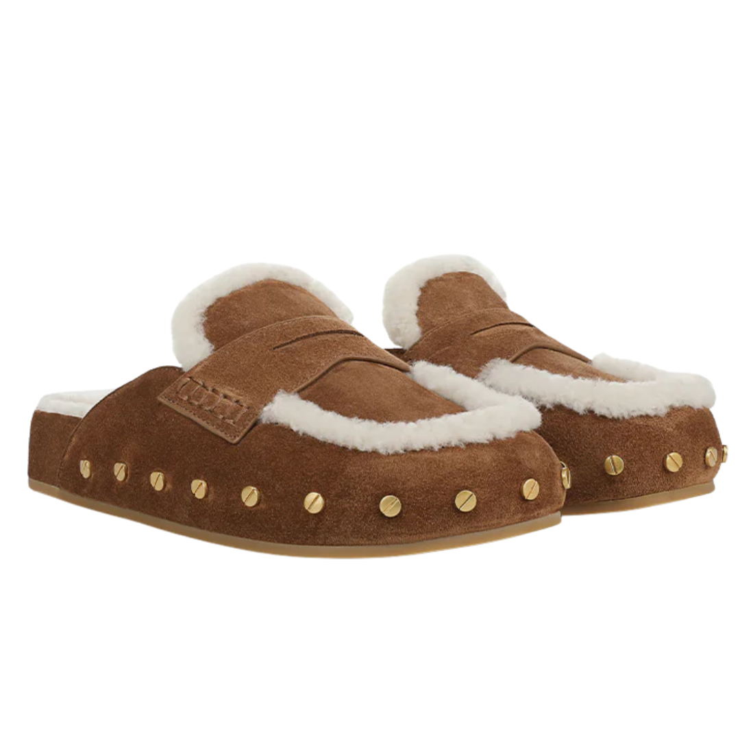 Fenix Shearling Mule in Hazelwood