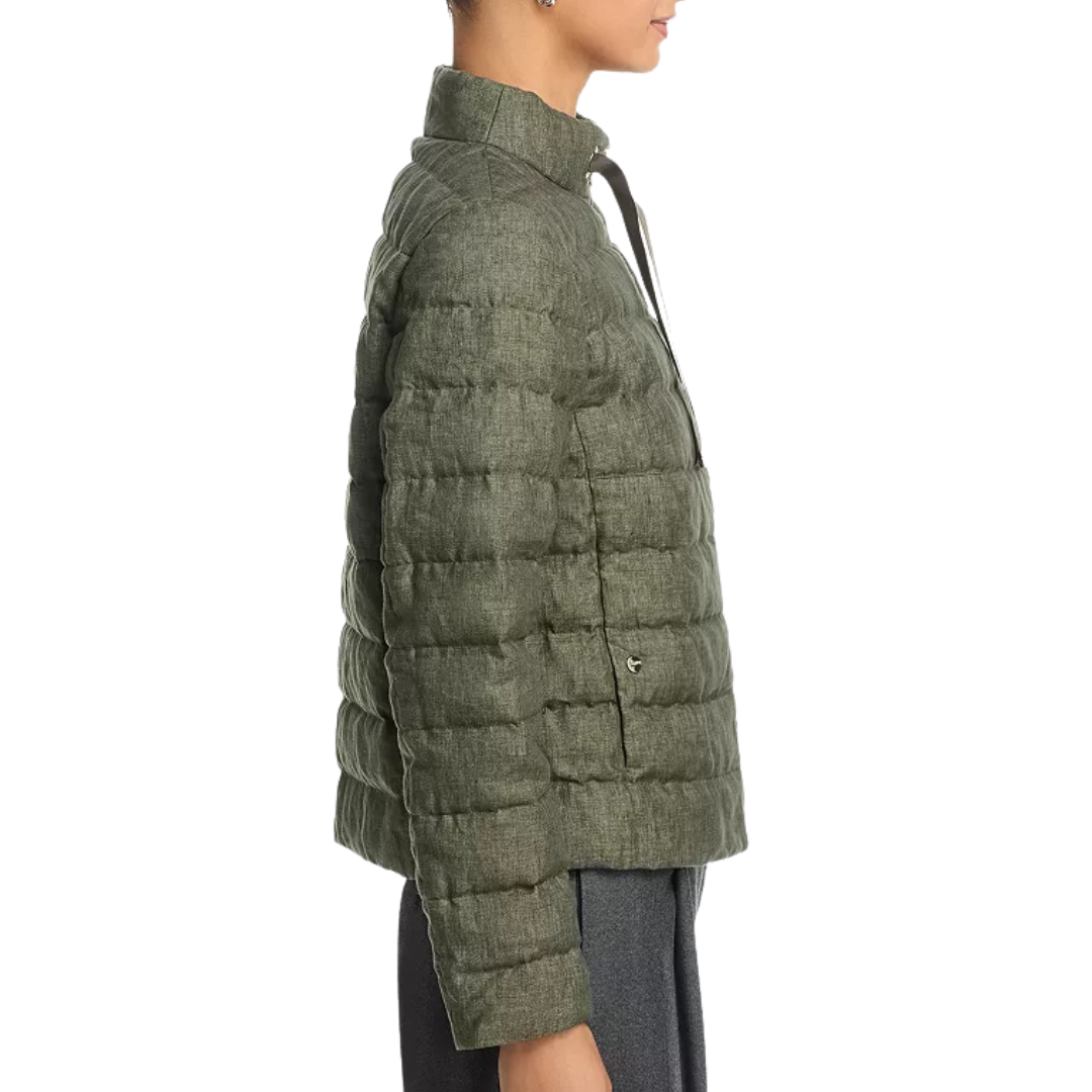 Jacket In New Linen in Green