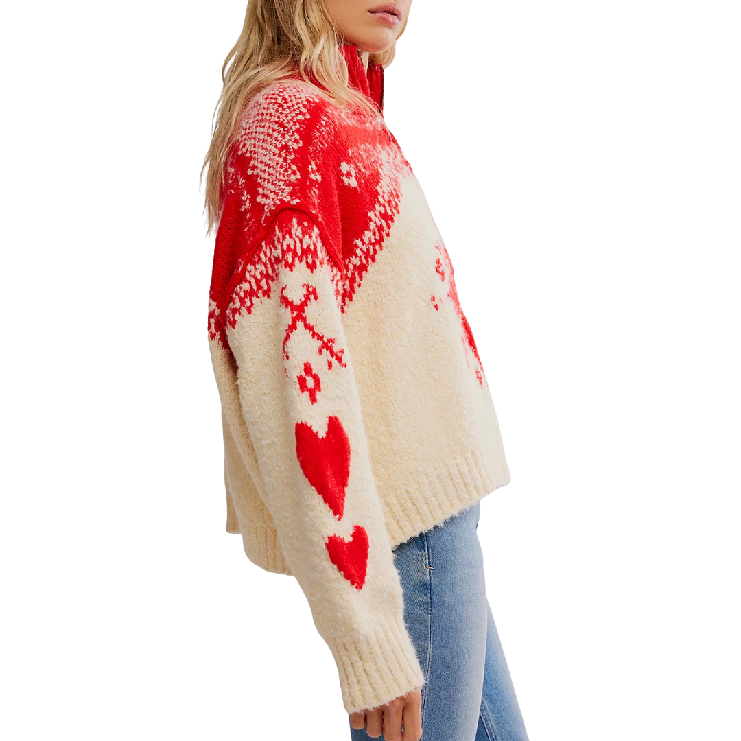 Mythical Sweater in Vanilla Scarlet Combo