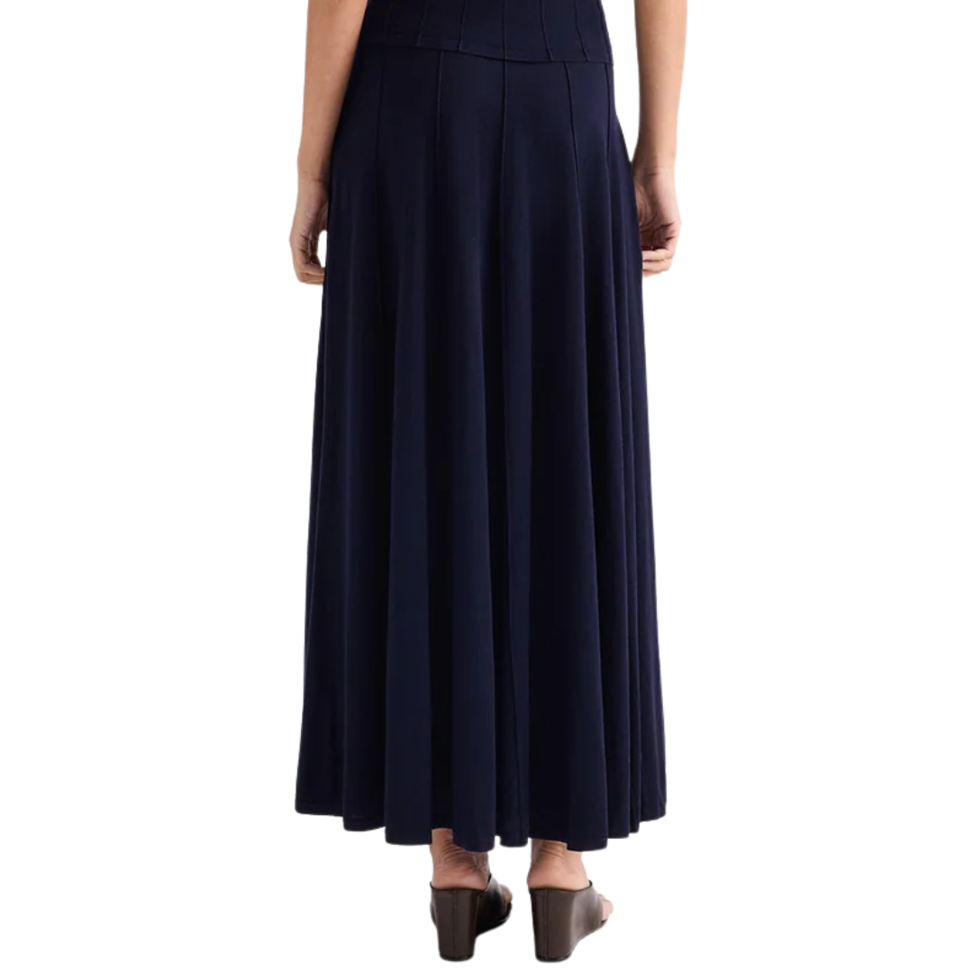Seamed Maxi Skirt in Blue Nights