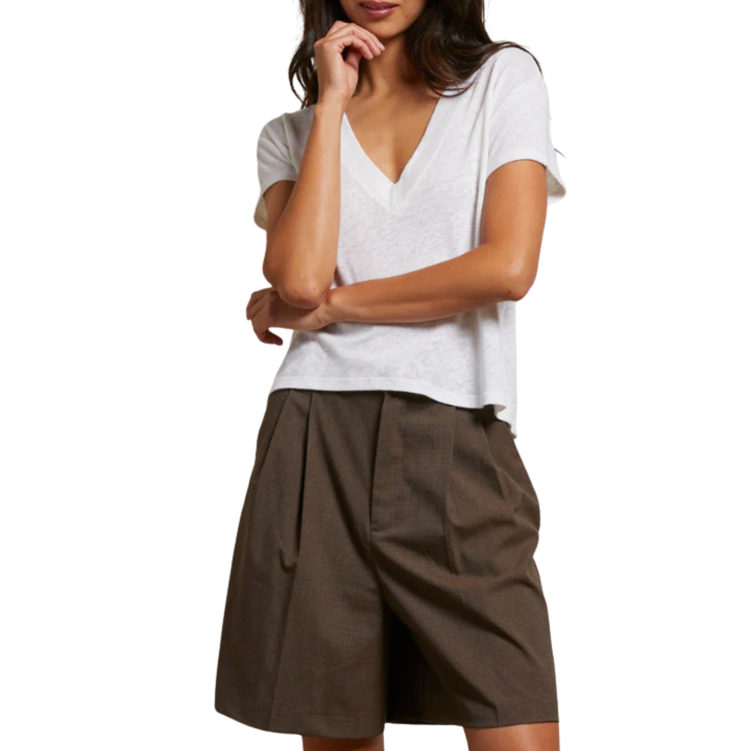 Rosie V-Neck Tee in Natural