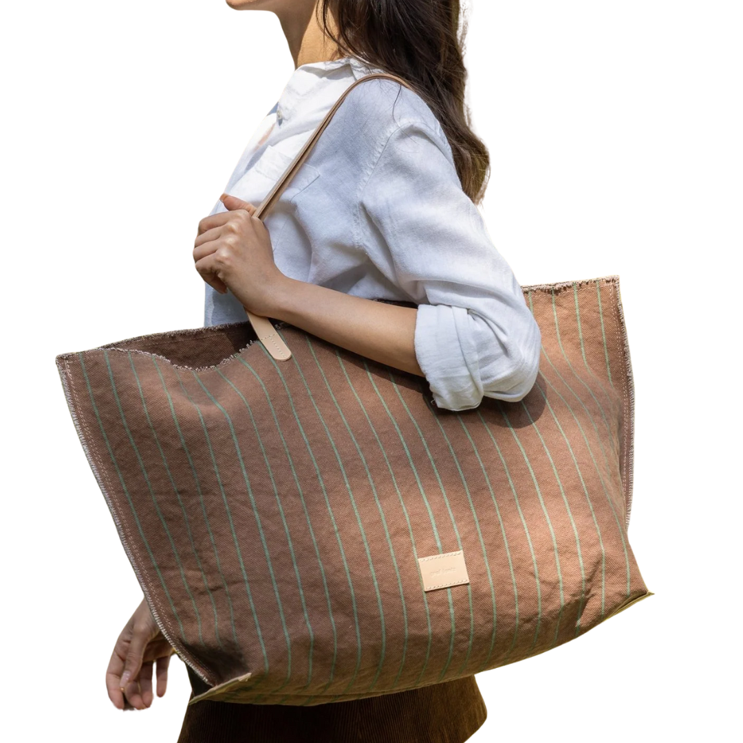 Hana Canvas Boat Bag in Sea Clay