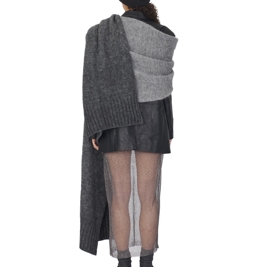 Soft Shawl Scarf With Arm Hole in Graphite