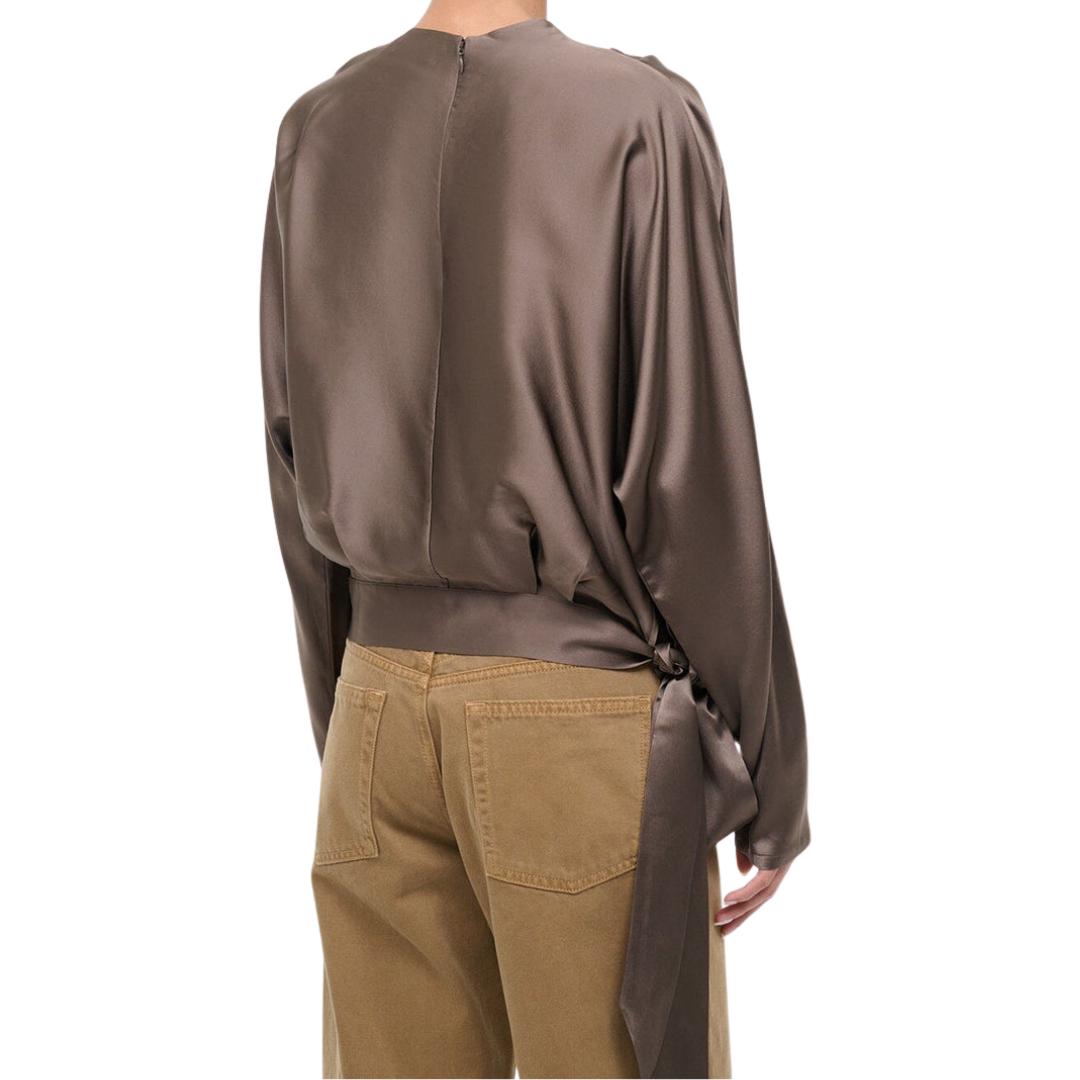 Phoebe Silk Top in Truffle
