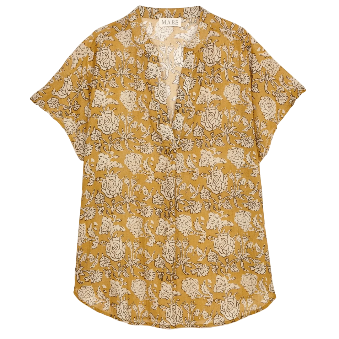 Tulsi Short Sleeve Top in Mustard