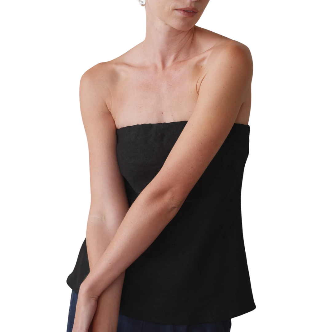 The Linen Tube Top in Jet