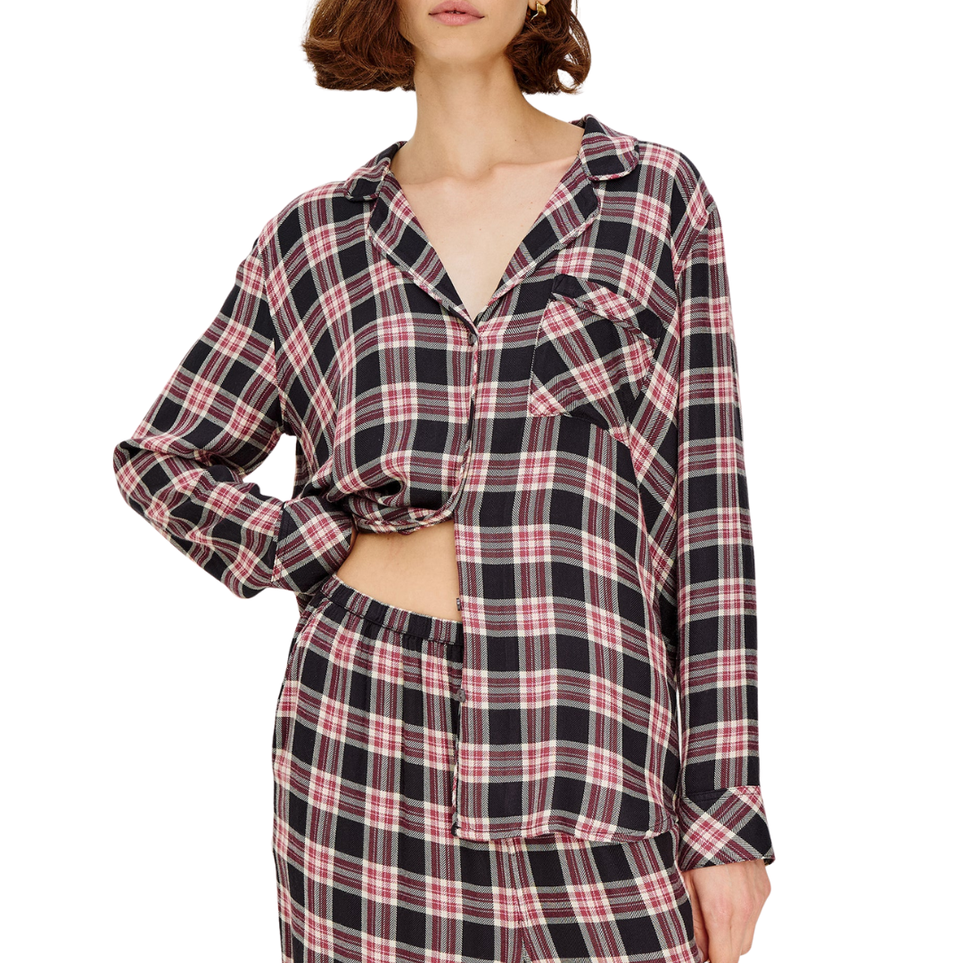 Luna Pajama Set in Onyx Plum