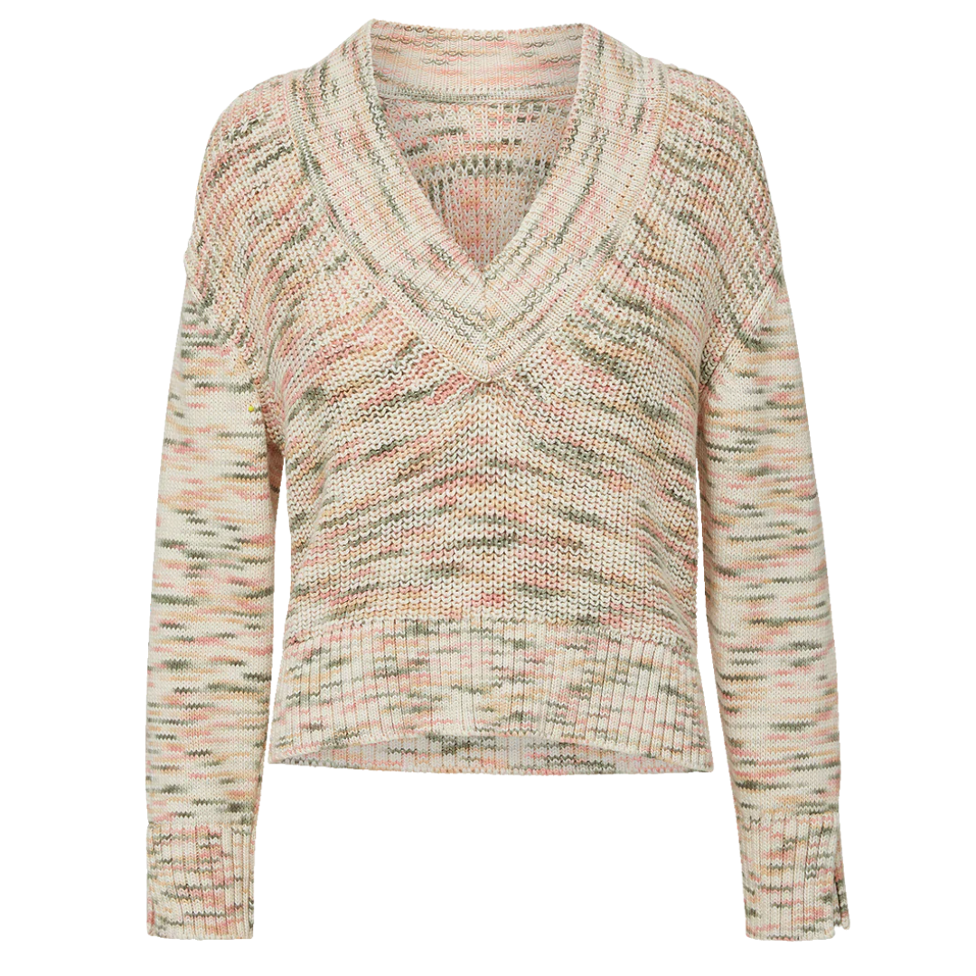Anola V-Neck Sweater in Petal Multi