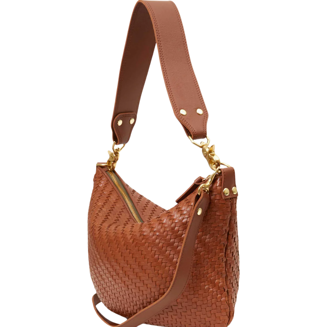 Moyen Messenger in Hazelnut Woven Zig-Zag