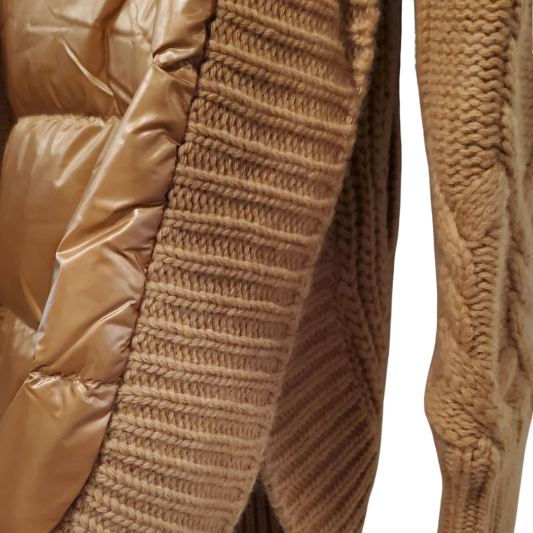 Cob Stitch Long Cardigan in Camel