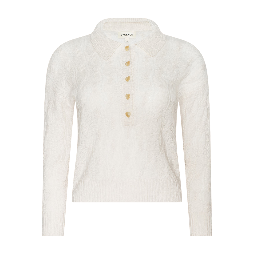 Airy Cable Knit Sweater in Ivory