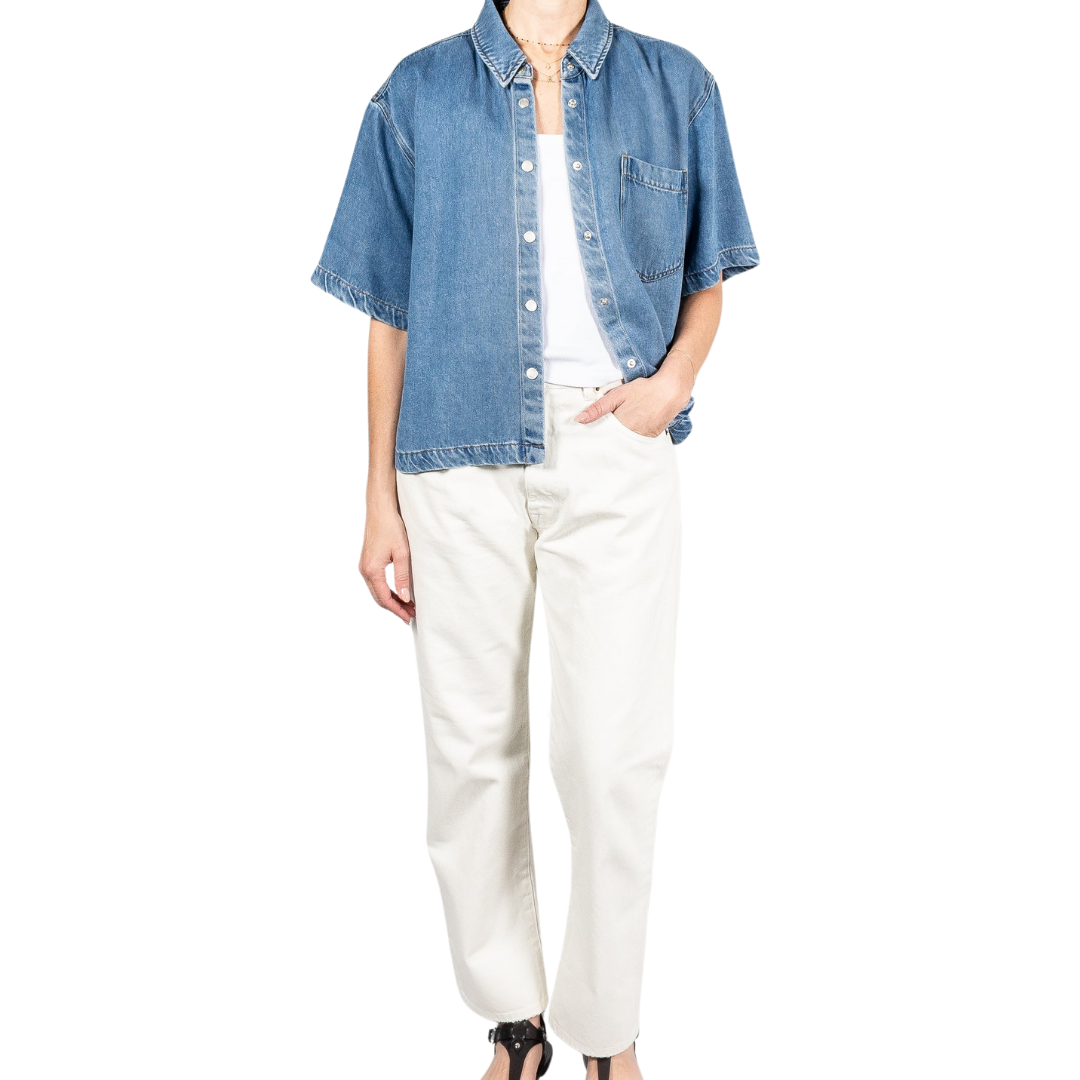 Ike Denim Shirt in Malibu Blue