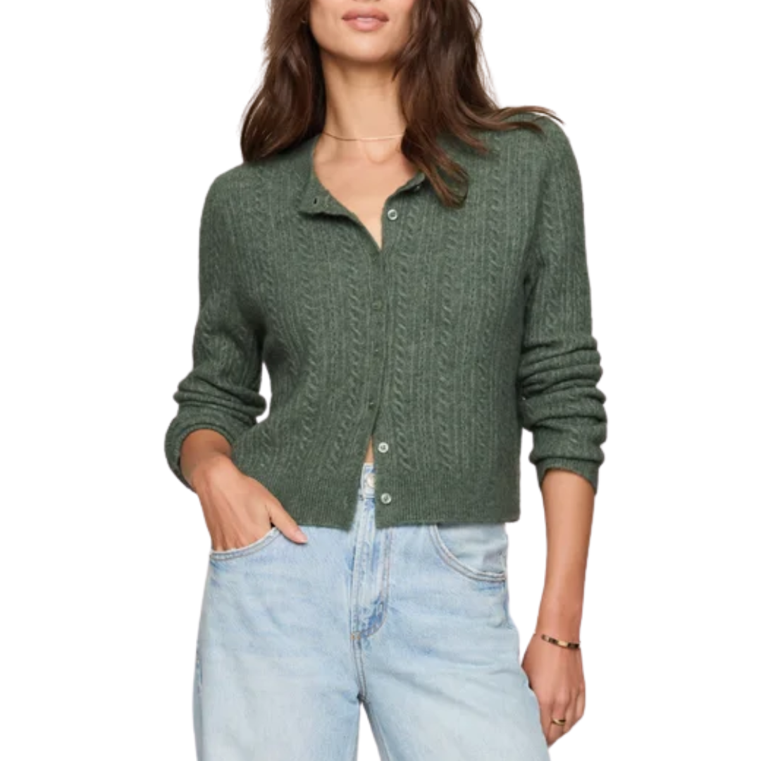 Medina Cable Cardigan in Monstera