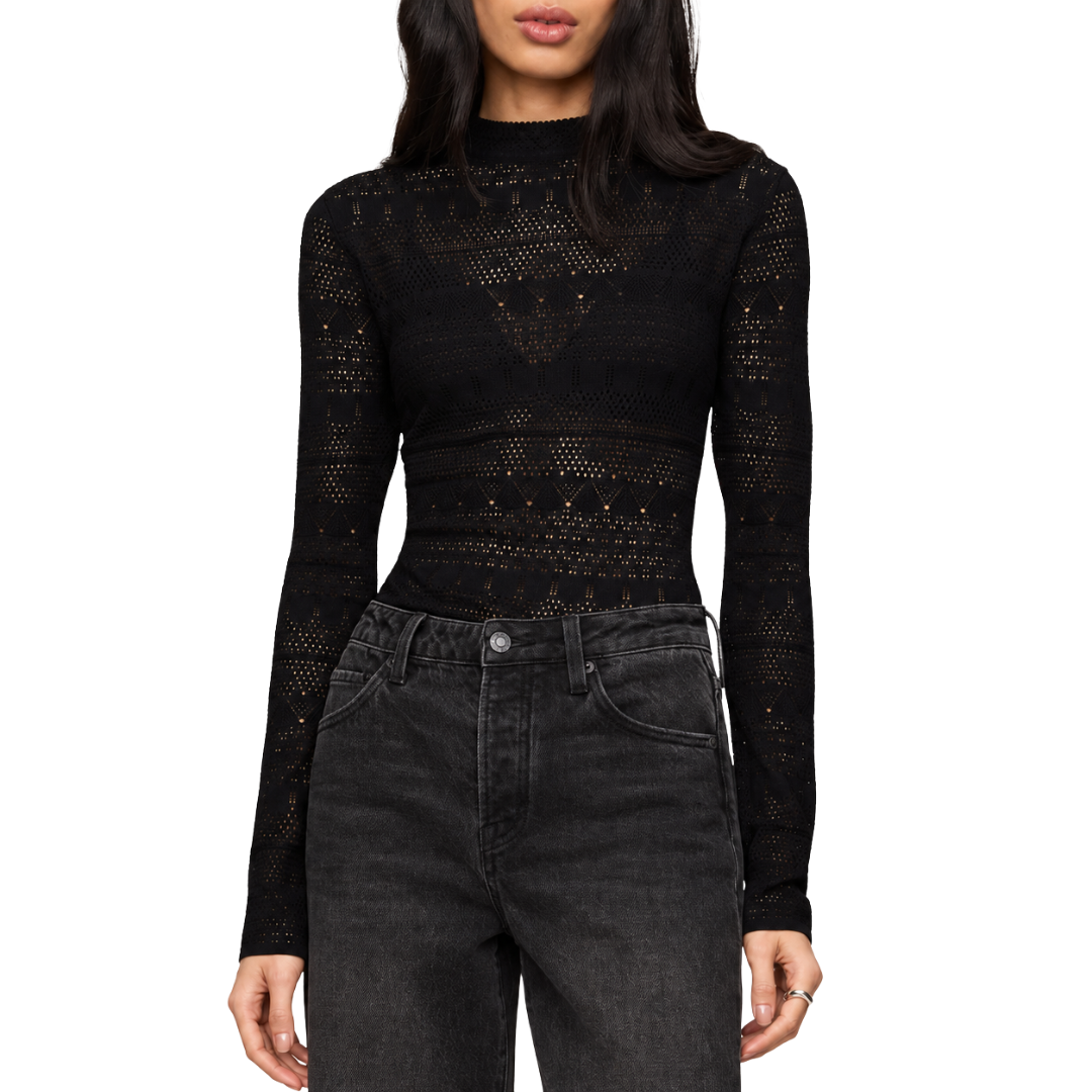 Avery Sweater Top in Black