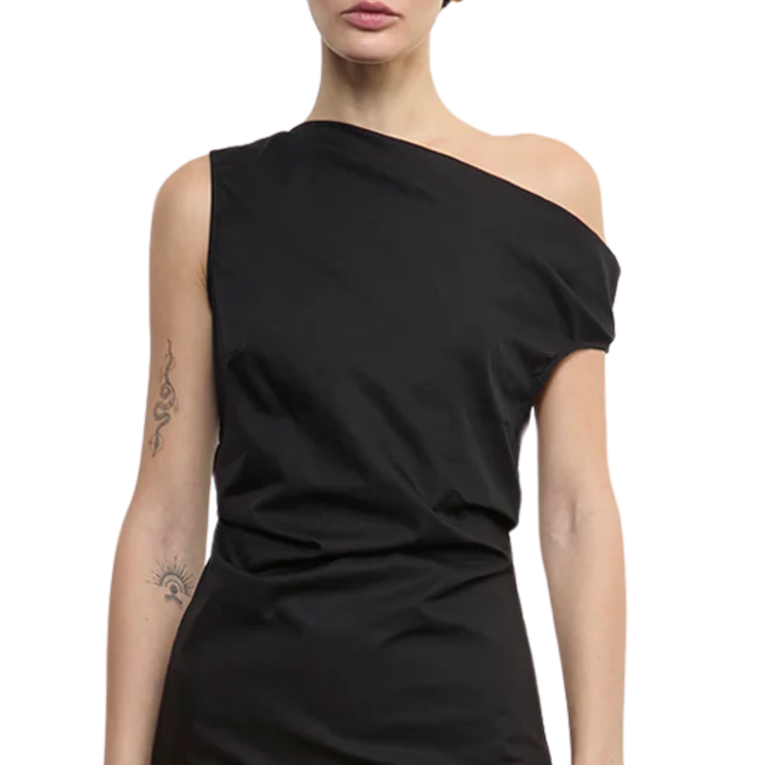 Poplin Sculptured Dress Black