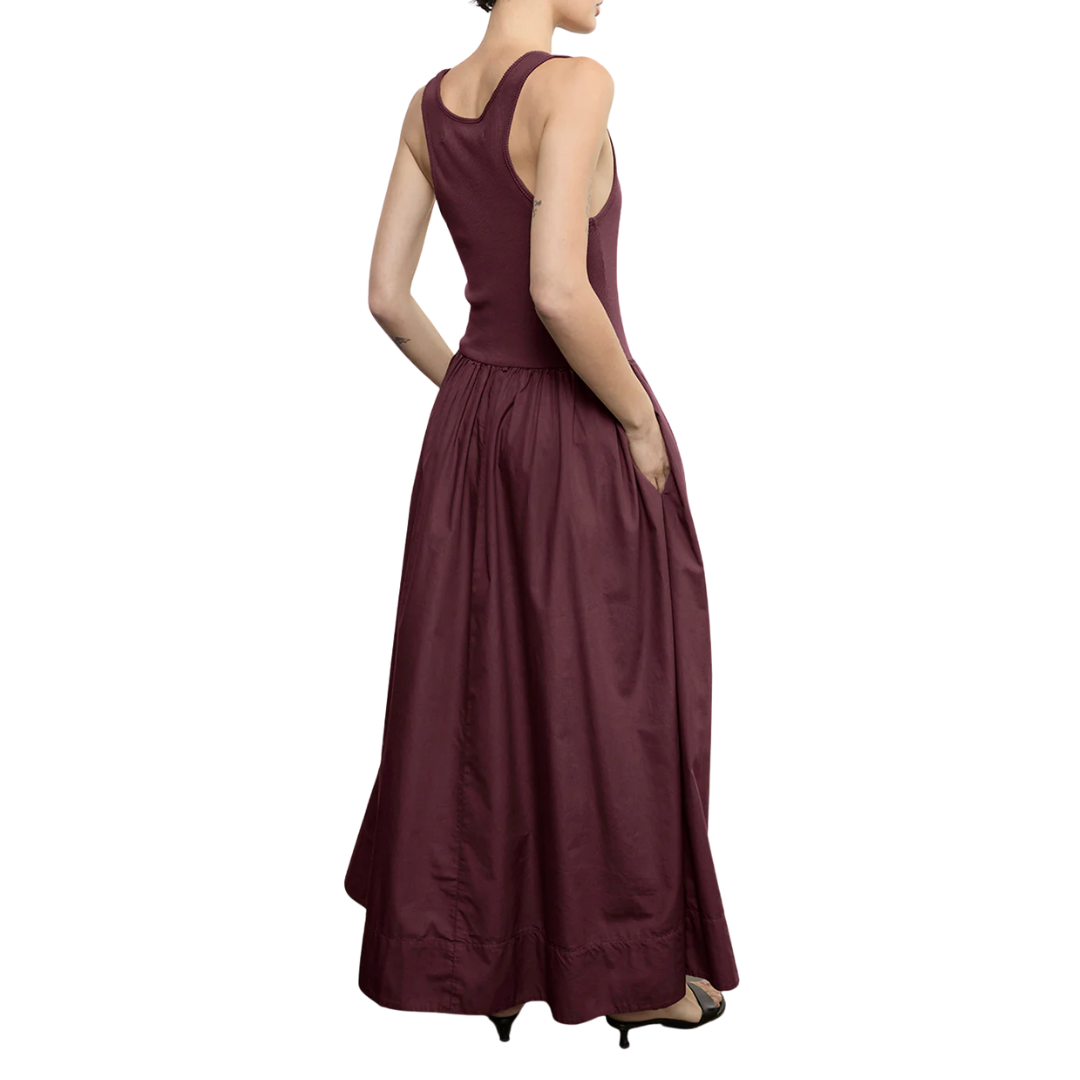 Cotton Resort Tank Dress in Cherry