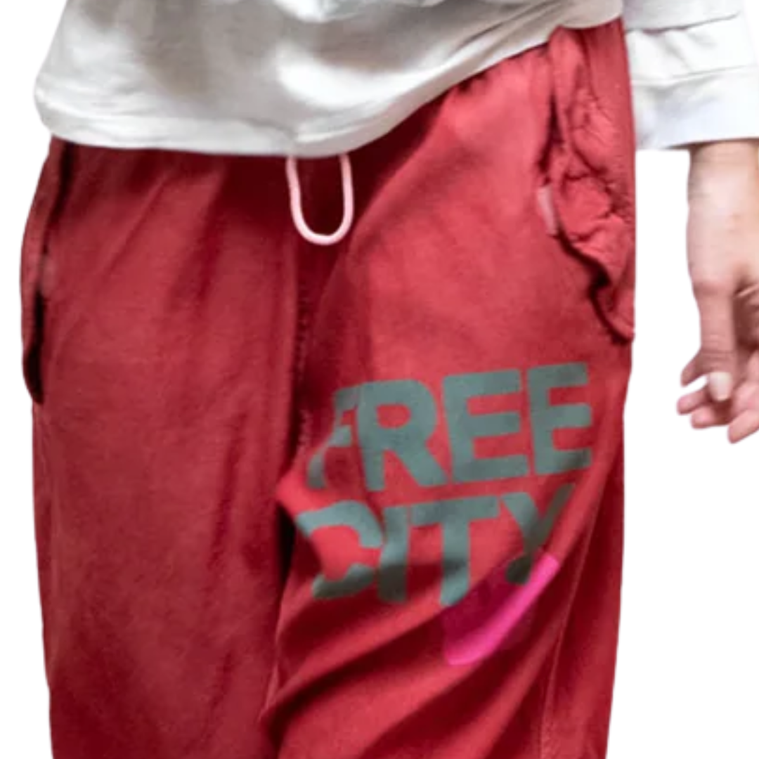 Flap/Snap Matte/Satin Airjump Pant in Artyard Red