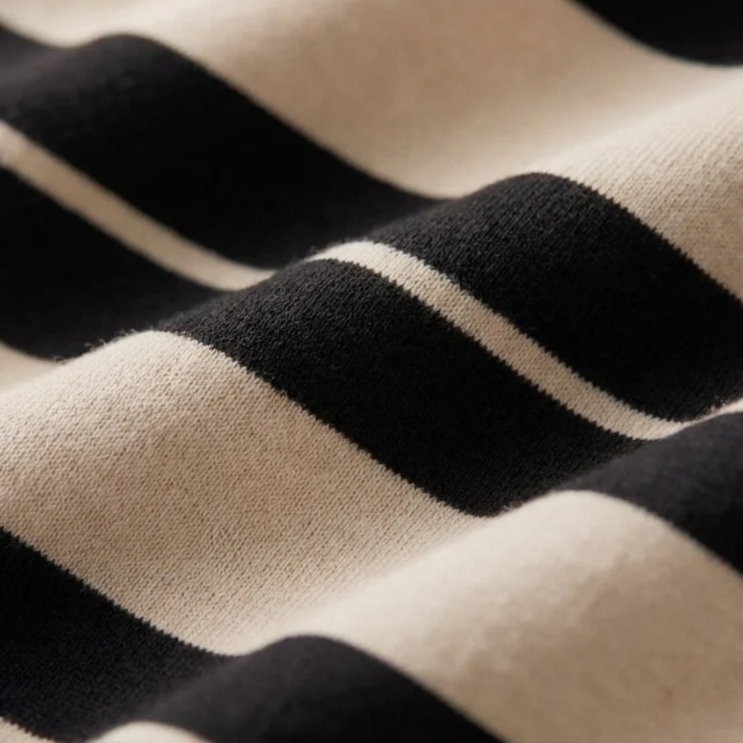 Gail Striped Midi Skirt in Ash Black