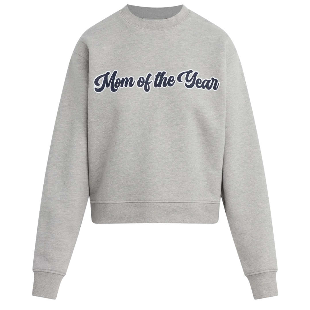 The Mom Of The Year Varsity Sweatshirt in Heather Grey