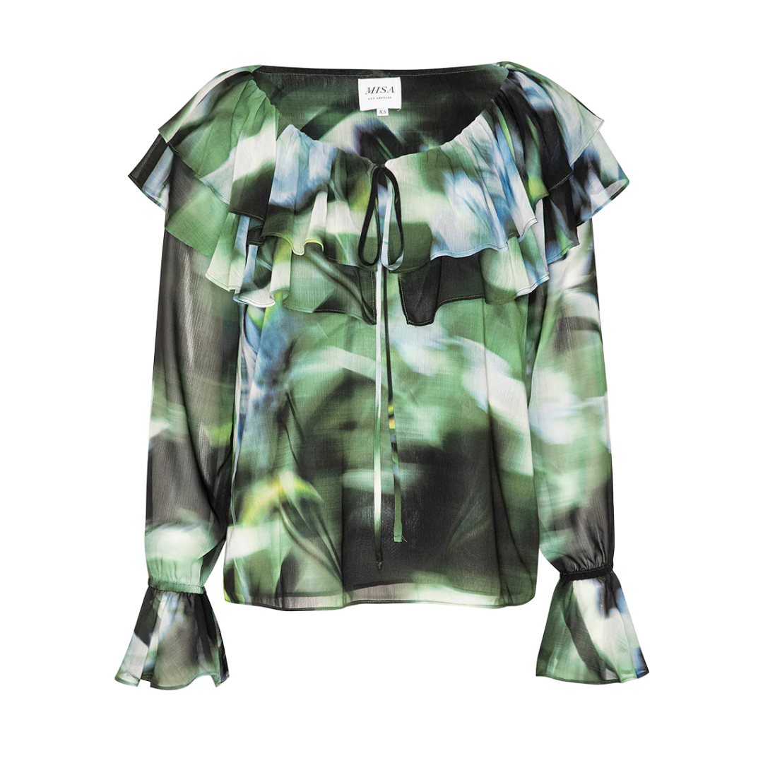 Patsy Top in Blurred Casablanca Lily Chiffon