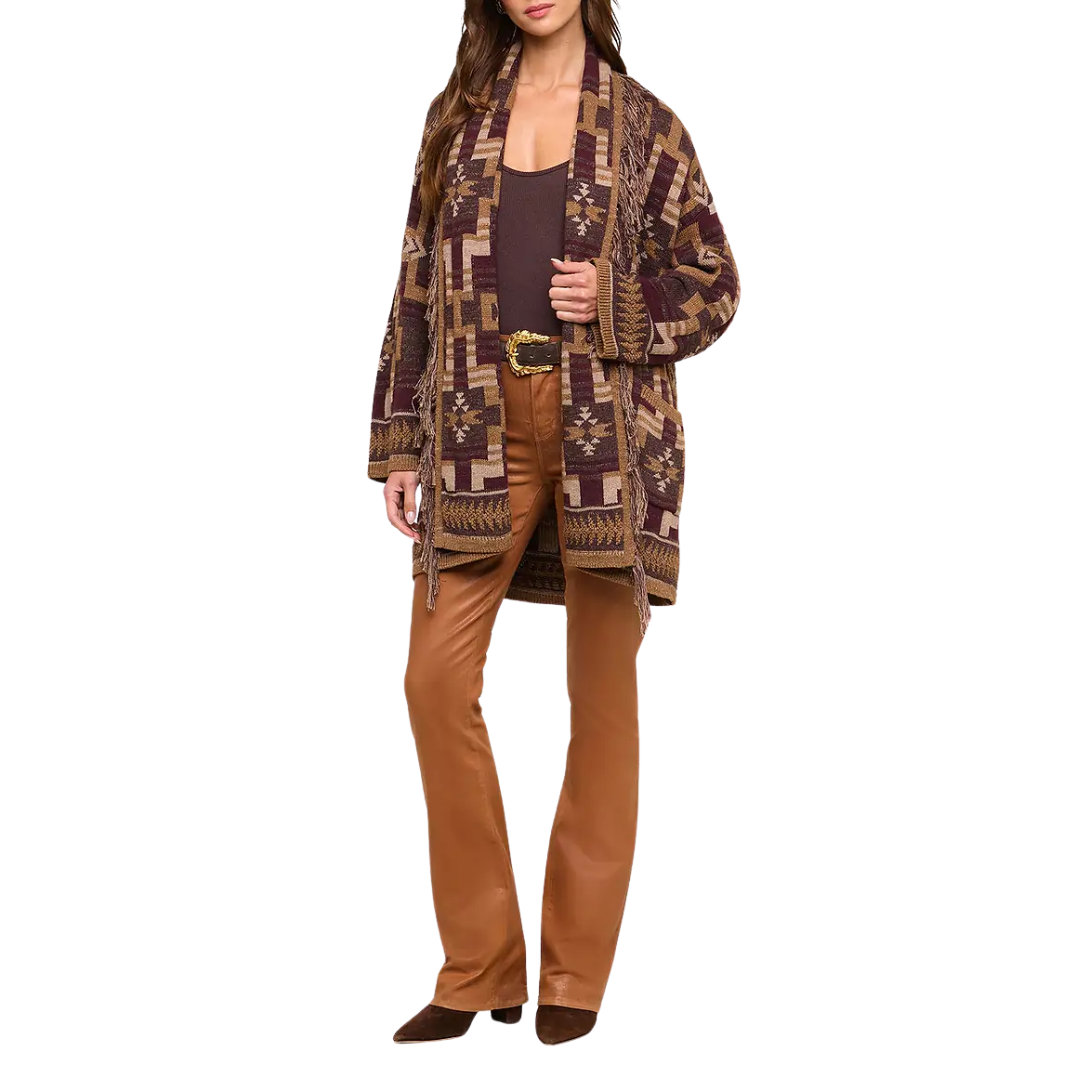 Jair Cardigan in Dark Java/Burgundy Multi