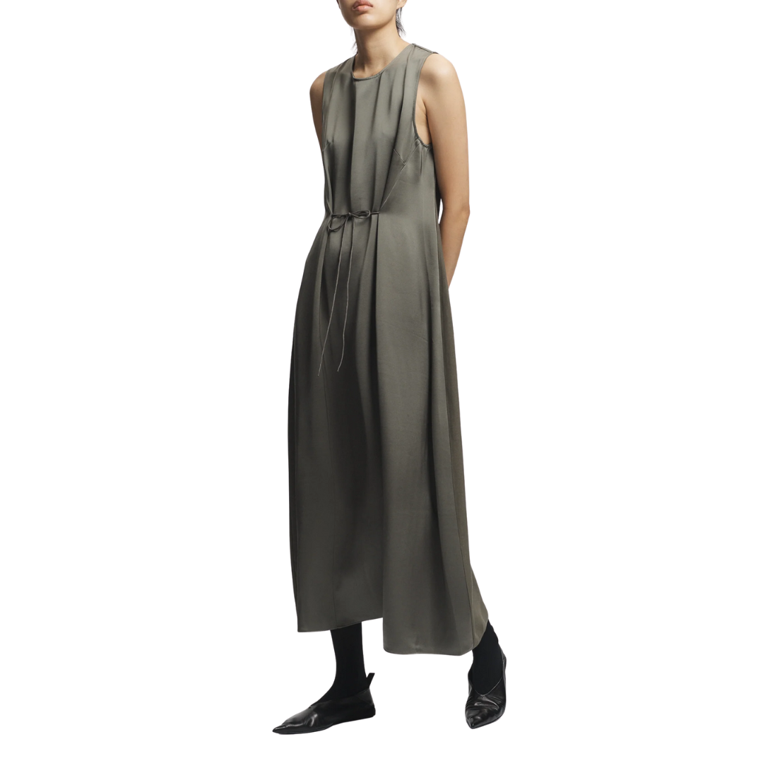 Grant Charmeuse Maxi Dress in Dusty Olive
