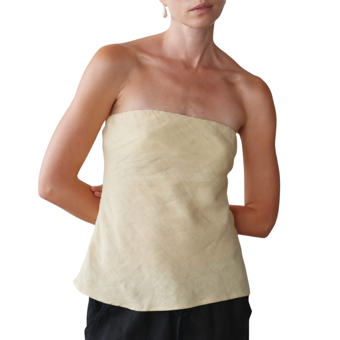 The Linen Tube Top in Butter