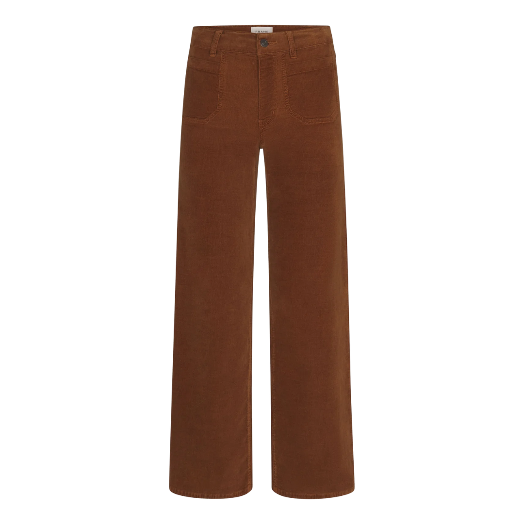 Le Slim Palazzo Pocket Corduroy in Maple Brown