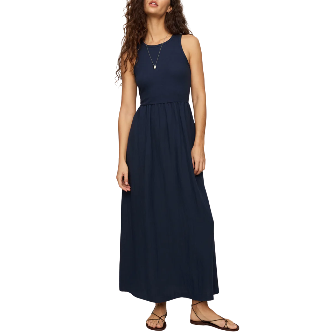 Charlotte Rib Midi Dress in Eclipse