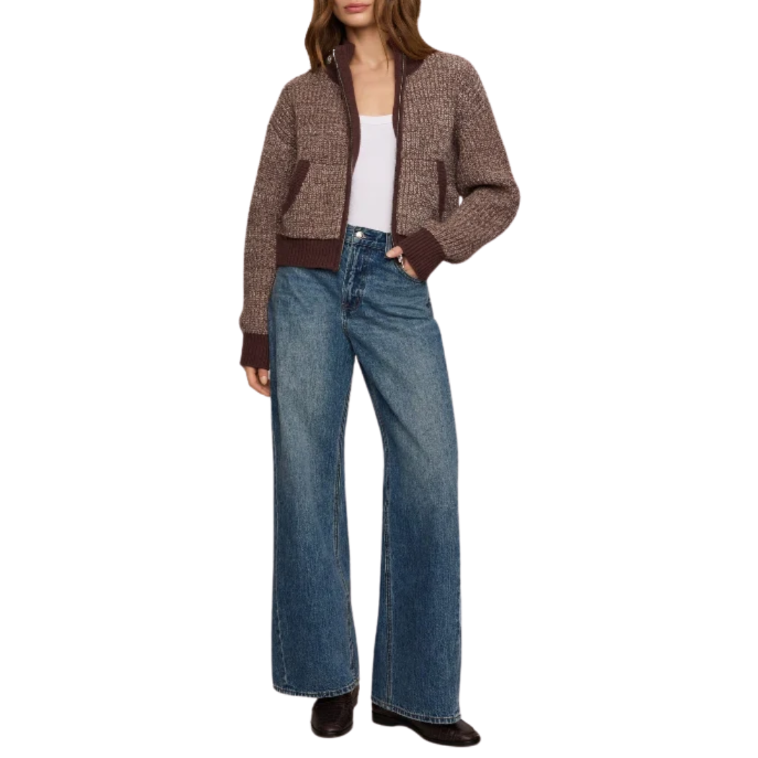 Ashford Zip Cardigan in Cocoa Bean