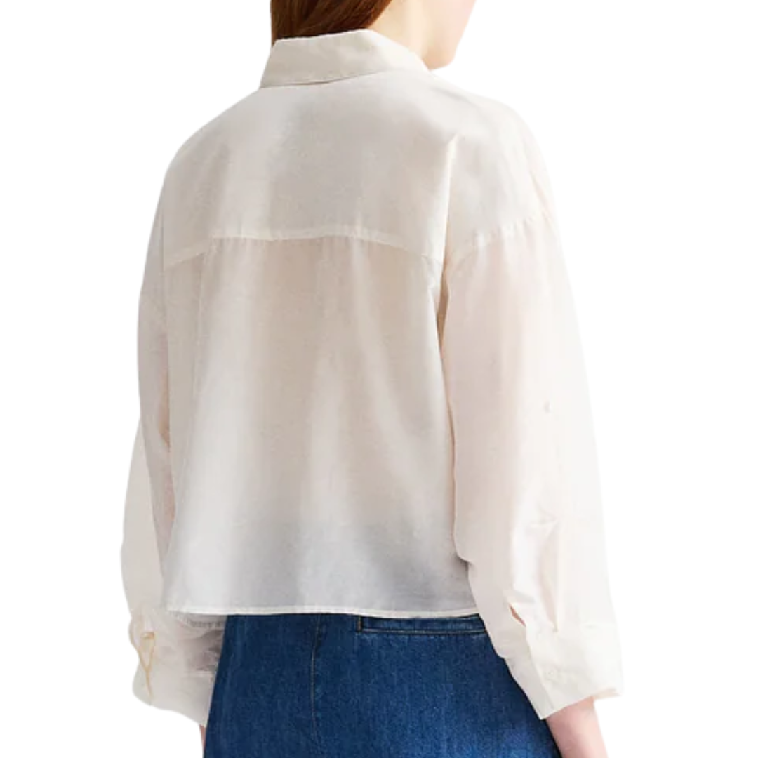 Next Ex Shirt with Ruffle Collar in Ivory