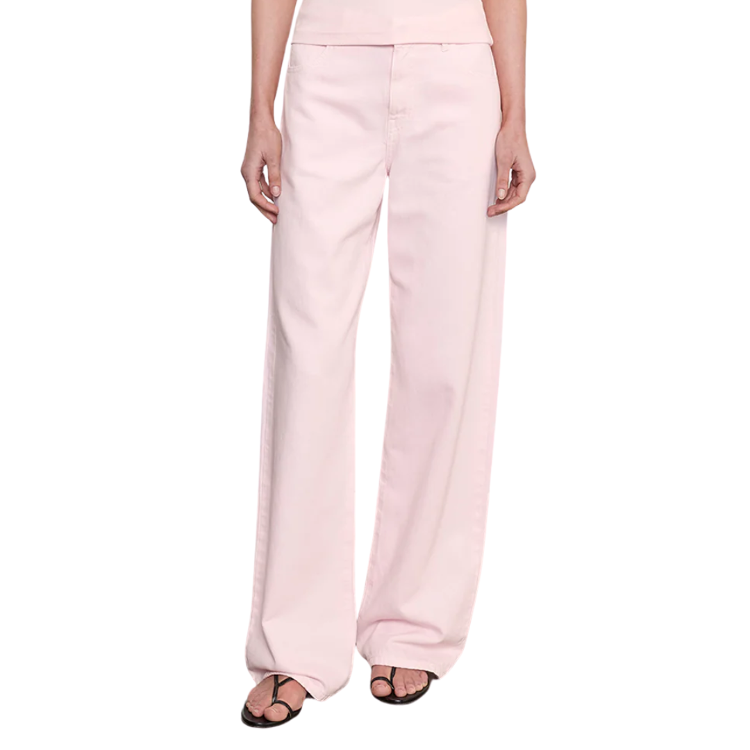 Drift Jean in Italian Denim in Pale Pink