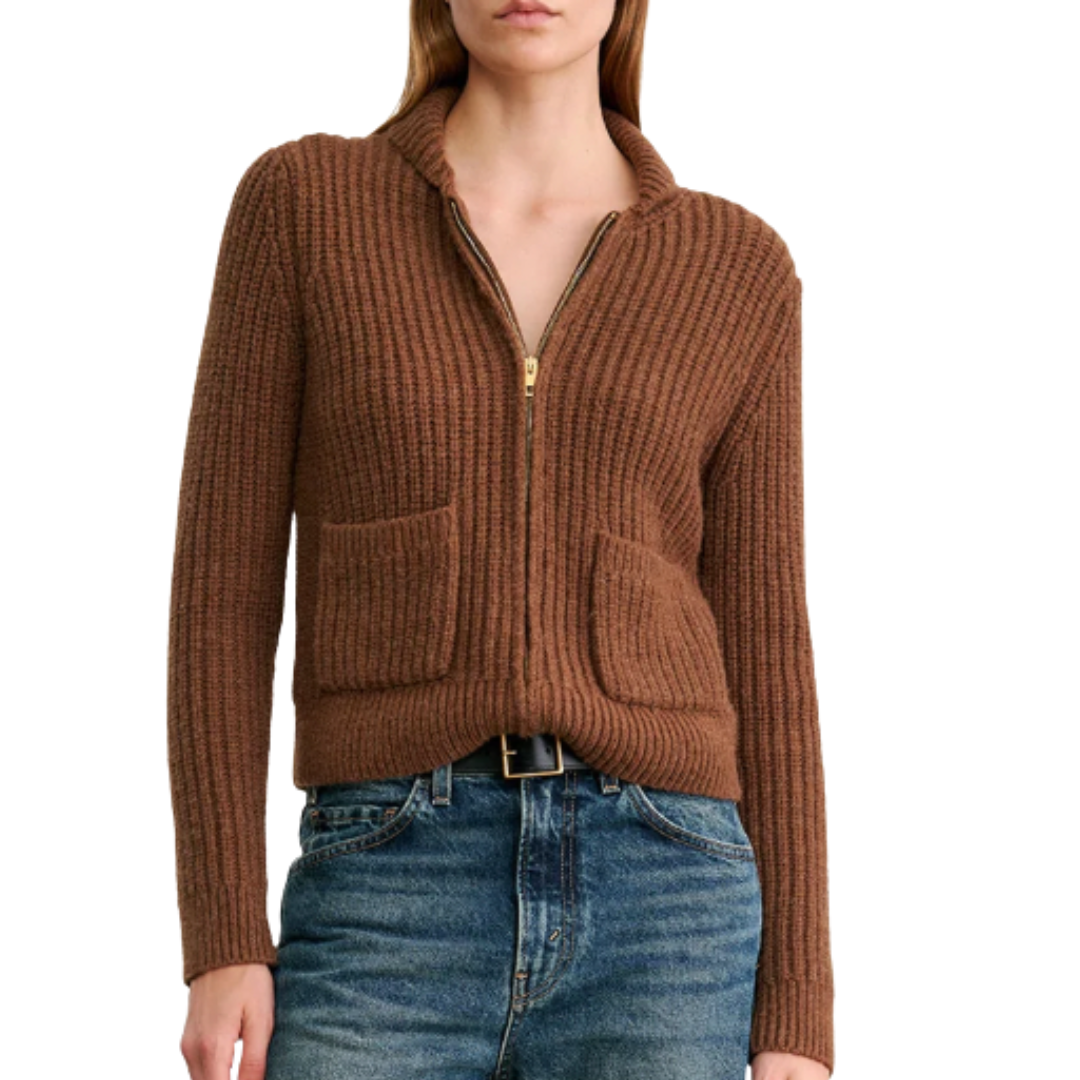 Tessen Cardigan in Dark Camel